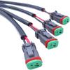 2 Lead 3 In1 Deutsch Dual Outputs DT DTM Female Connector Socket Adapters For LED Pod Lights LED Light Bar