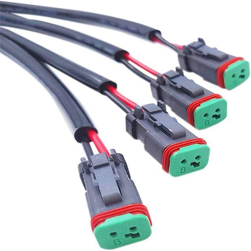 2 Lead 3 In1 Deutsch Dual Outputs DT DTM Female Connector Socket Adapters For LED Pod Lights LED Light Bar