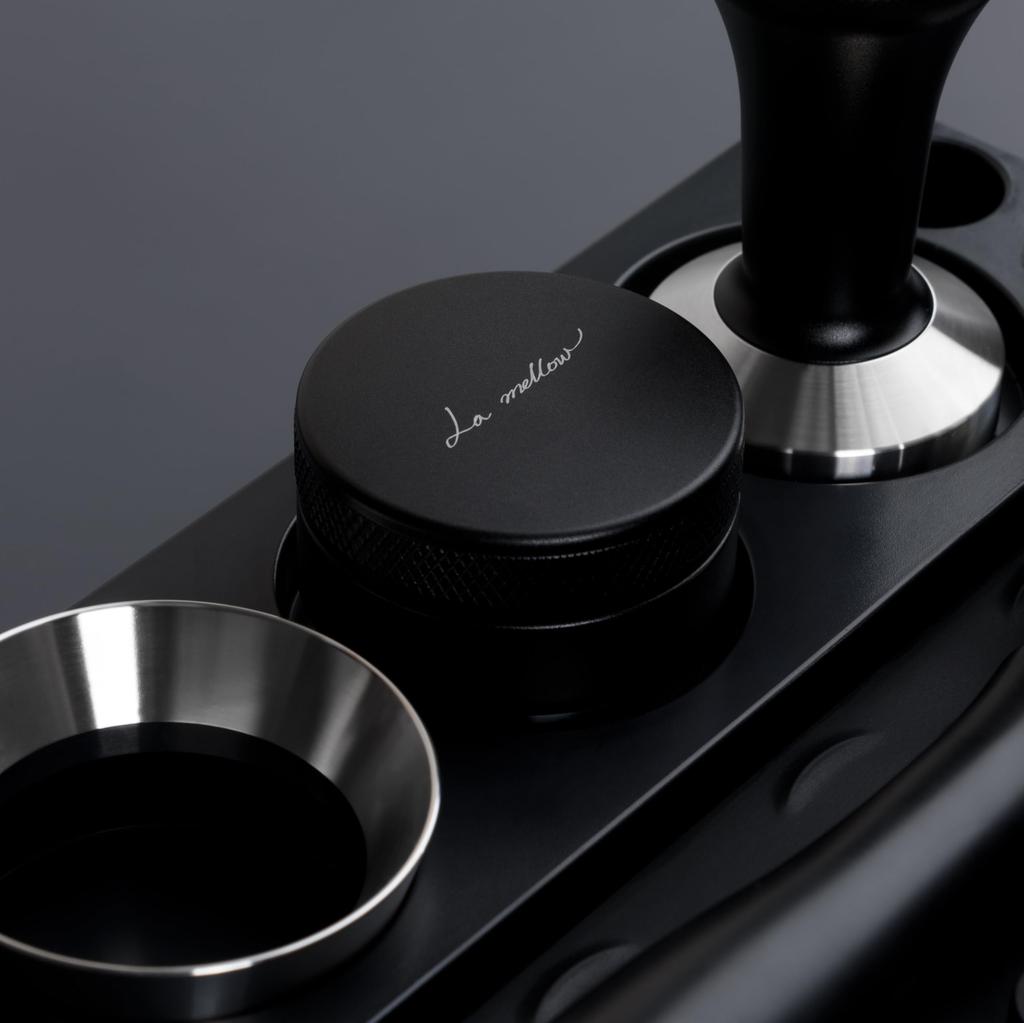 La mellow Distributor Coffee Tamper, 51mm, Adjustable Height, with Graduations, Stainless Steel, for Espresso Grinder