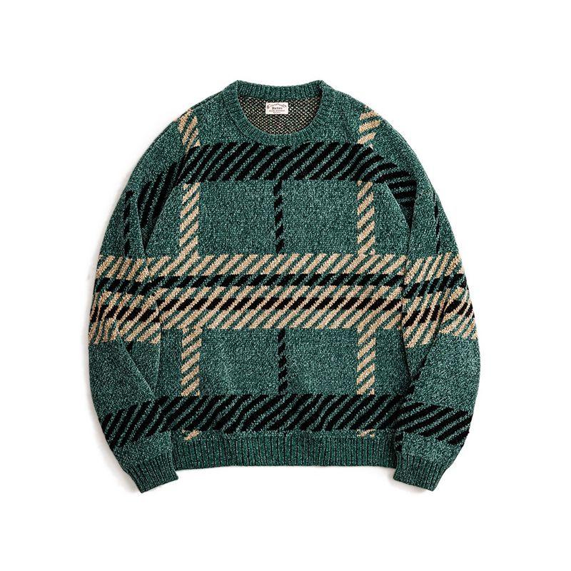 Madden Parka American Retro Chenille Christmas Couple Sweater Thickened Thermal Base Velvet Knitwear Men's Autumn