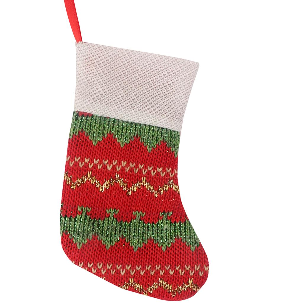 Christmas Decorations Wool Socks Red And Gray Elk Gift Bag Children's Gift Bag Knitted Christmas Socks