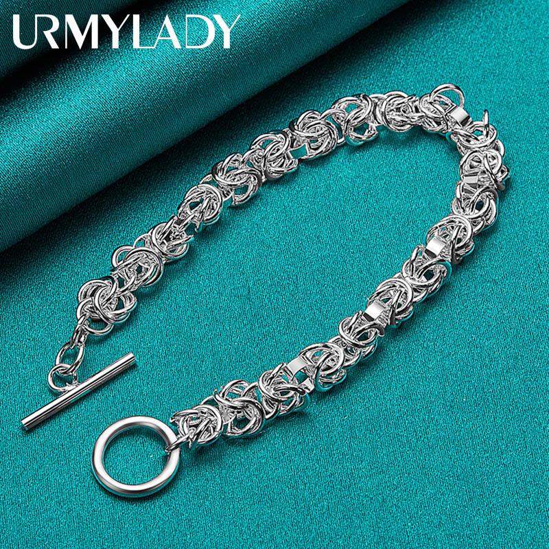 925 Sterling Silber Multi Ring Kette Armband Für Frauen Männer Mode Verlobung Hochzeit Party Schmuck