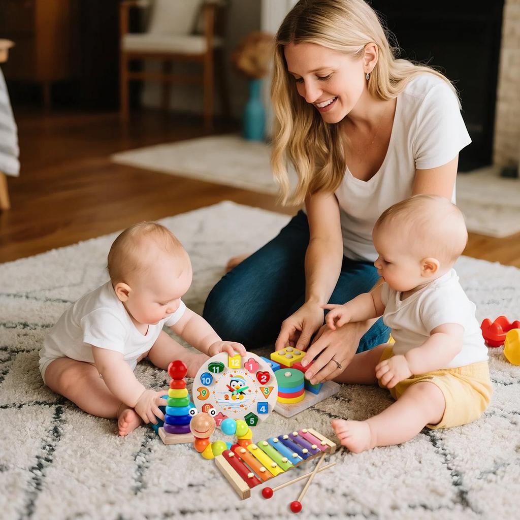 Children'S Early Education: Hand-Played Eight-Tone Zither For Kindergarten Kids, Four Sets Of Pillars, 3-Year-Old Educational Toys