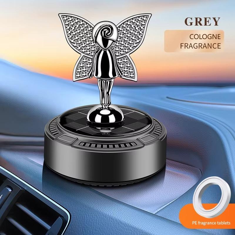 Solar Car Air Freshener Angel Rotating Diffuser Dashboard Perfume Ornament Plant Extract Fragrance Auto Decor
