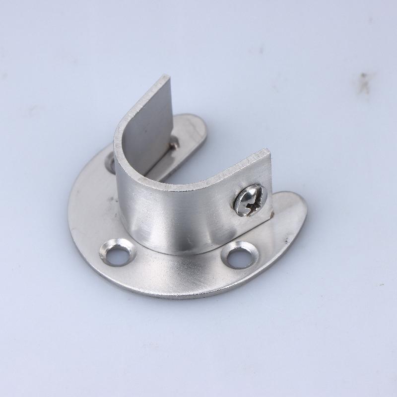1/2Pcs Curtain Rod Tube Hook Fixed Support Bracket Seat Stainless Steel Flange Seat Wardrobe Hanger Rod Fixing Hardware Parts