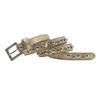 Women's 2.3cm Wide Rhinestone Leather Belt - European and American Cowboy Style Waistband