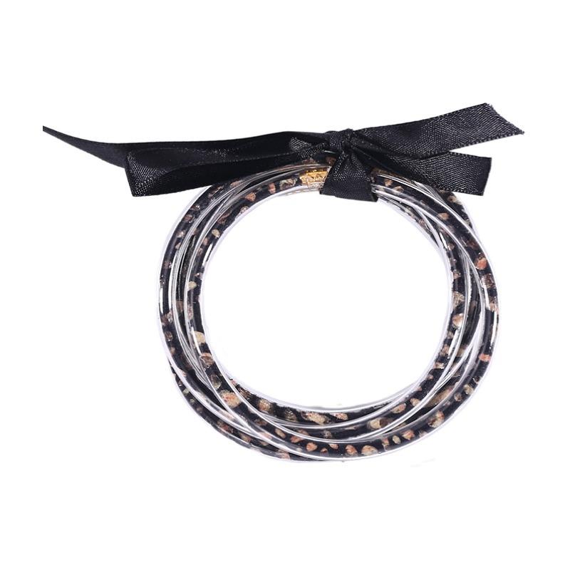 Multilayer Silicone Gold Powder Bracelet Ribbon Set Ladies Bow Christmas Bracelet Bracelet