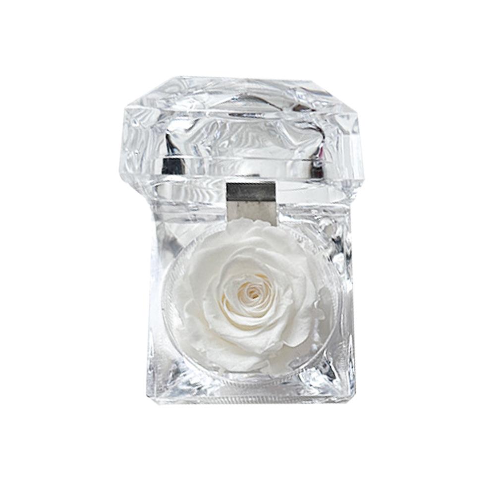 Rose Evig Blomst Akryl Gjennomsiktig Smykkeskrin Gaver Fest Utstillingsboks Bryllupsinnpakning V H2U2