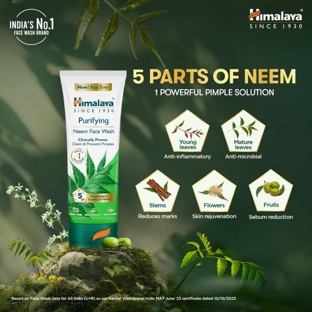 Himalaya Purifying Neem Face Wash 300ml Gel For Clear Smooth Skin And Gentle Daily Cleansing For Men And Women All Skin Types