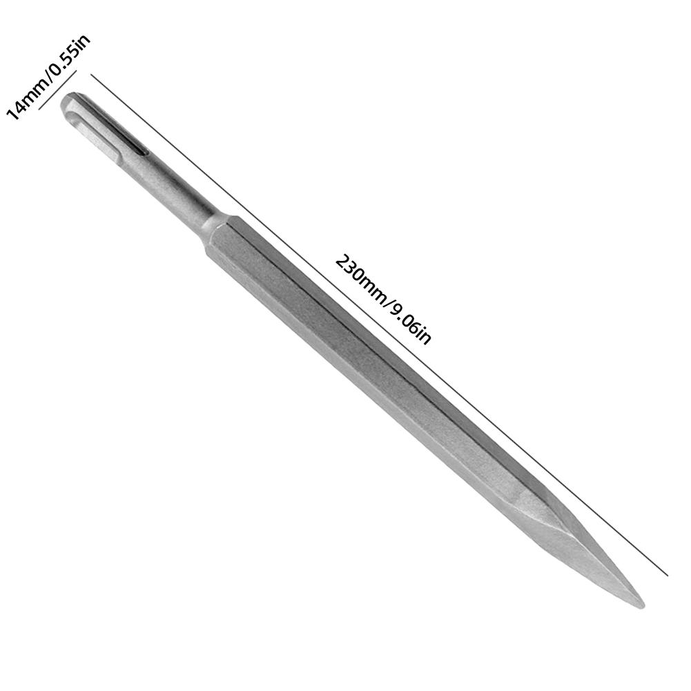 Round Shank Hammer Drill Chisel SDS Plus Electric Hammer Point Groove Flat Chisel Bit Break Concrete Brick Wall Drilling
