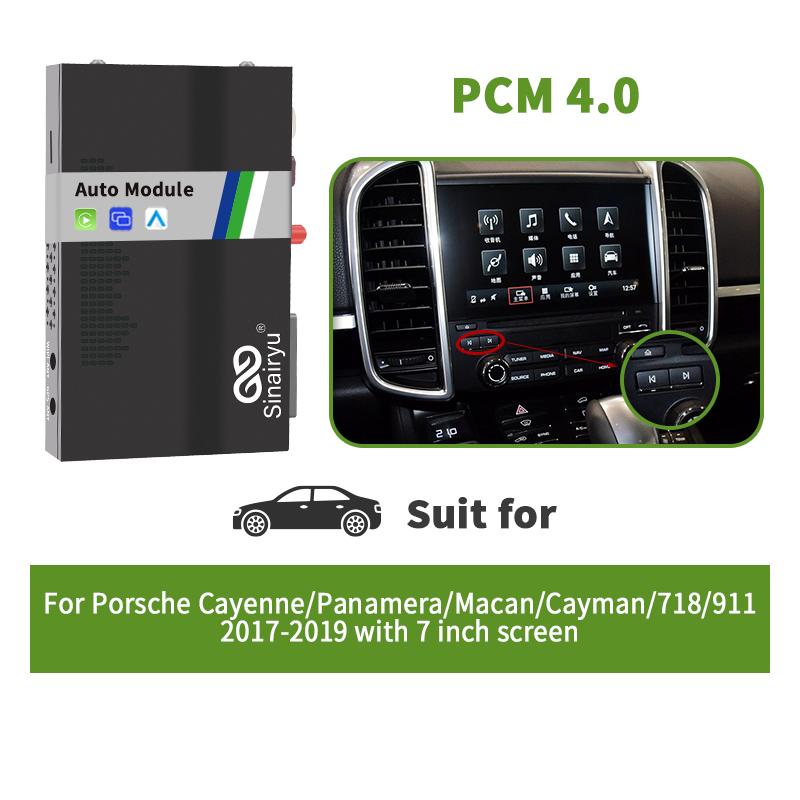 Sinairyu Wireless Carplay Android Auto Mirror-Link Kit Compatible For Porsche Cayenne Cayman 911 PCM 3.0/3.1/4.0 System
