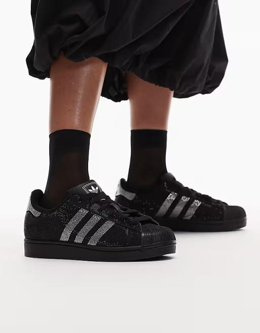 Superstar Wmns Adidas Originals 2 'Rhinestone Black Silver' Женские IH4200