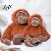 Comfortable Companion Gift Plush Gorilla Doll Realistic Stuffed Animal Toy for Kids Soft Fluffy Huggable Doll Orangutan Plushie with Thick Long Fur,