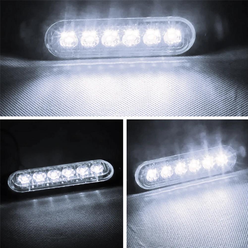 12V 24V Red Yellow White 6 LED Side Marker Warning Lights Signal Light Clearance Fog Lamp For Truck Trailer Caravans Boat RV Car