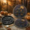 Resin Soap Making Mold Halloween Stepping Stone Mold, Reusable Plastic Molds, DIY Cement Durable Casting Form Path Maker for Garden Patio Lawn