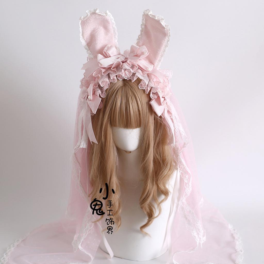 Headband Kc Flat Cap Lolita Original Hair Accessories Hairpin Bow Lace Rabbit Ear Headband