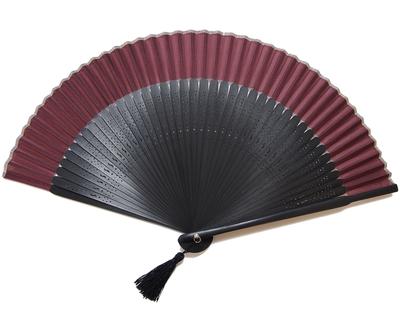 Handcrafted by a Skilled Fan This Unisex Short Silk Fan Features a 22cm 42 Ken and a Product Craftsman, Black-dyed Bones, Diameter, (tassels