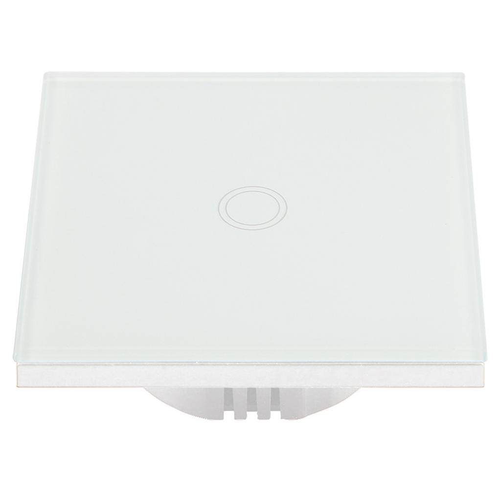 1 Way Tempered Glass Panel Smart Touch   with Wireless Remote Control (White)