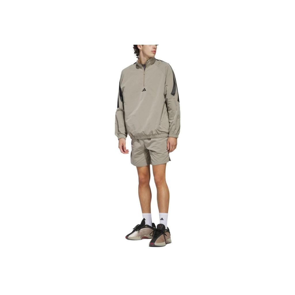 Adidas Solid Color Loose Fit Drawstring Casual Shorts Unisex Shorts Light-Brown JC7842