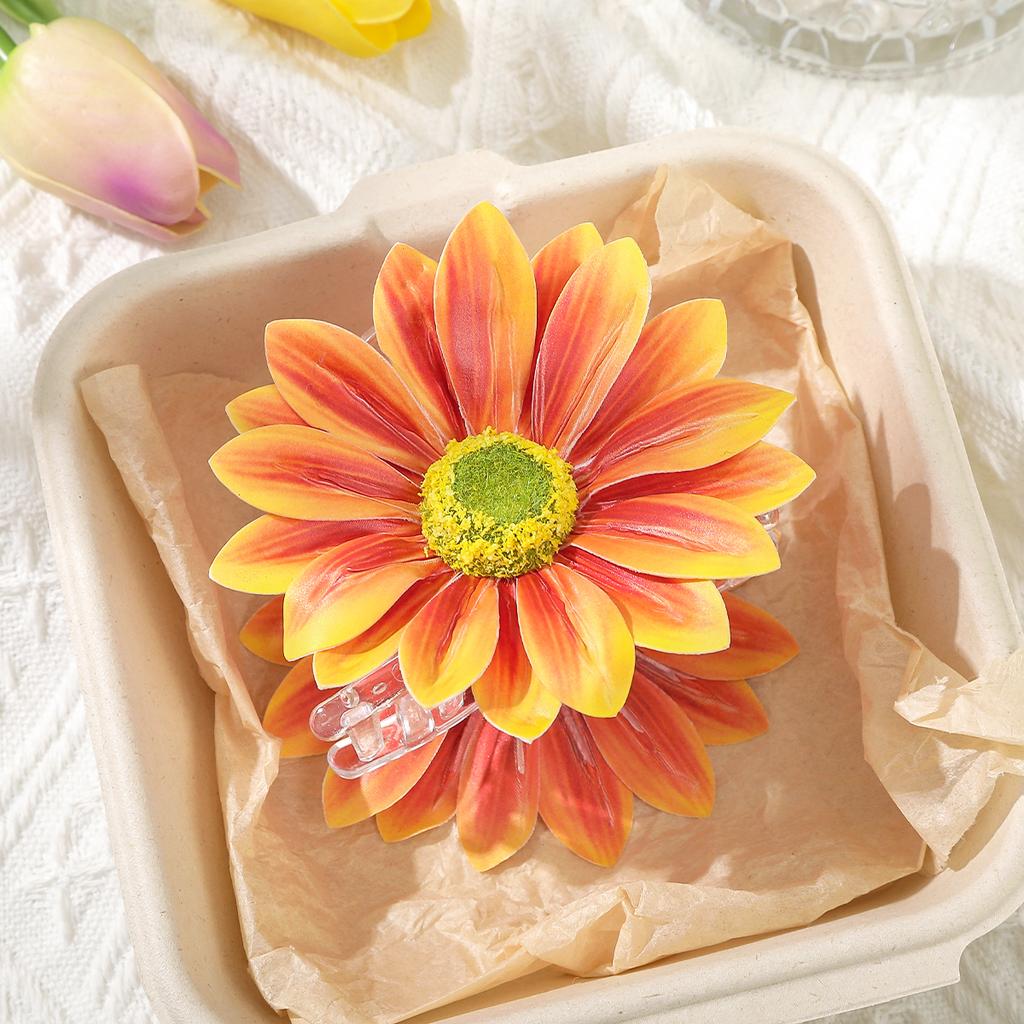 AWAYTR  Large Sunflower Flowers Hair Claw Hairpin Clips Headwear Women Girls Simulation Hair Clip Gripper Hair Accessories