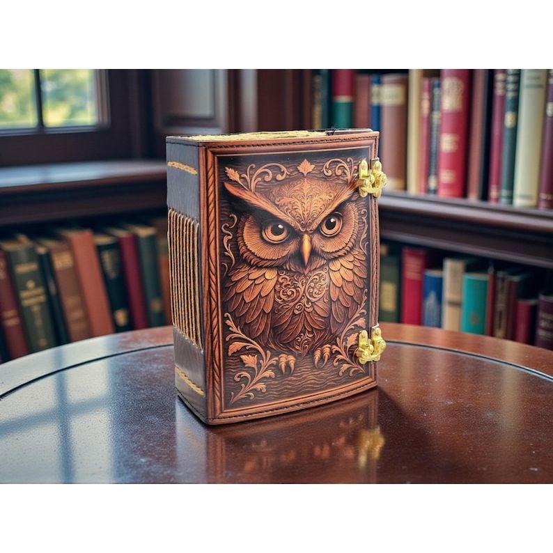 Owl Leather Grimoire | Witchcraft Spell Book, Handmade