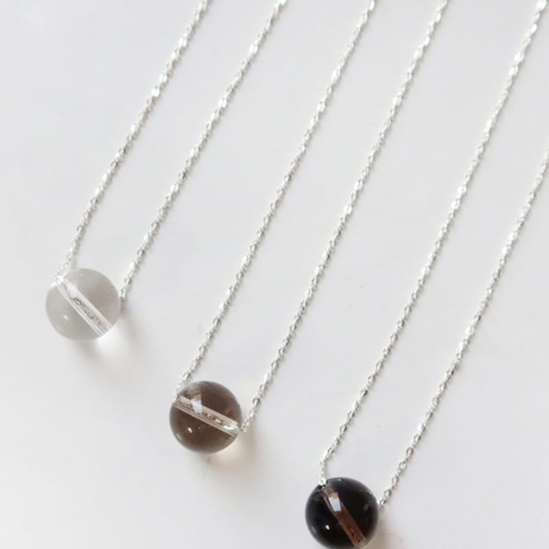 

August Harmony 925silver The Quartz Necklace / 3color Smoky