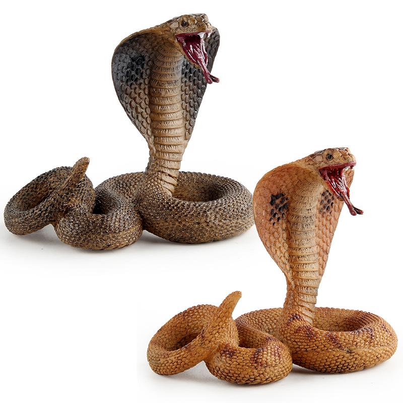 Simulated Forest Animal Snake Model Cobra Five Venomous Snakes Bat Snake Trick Decorative Desktop Static Ornament