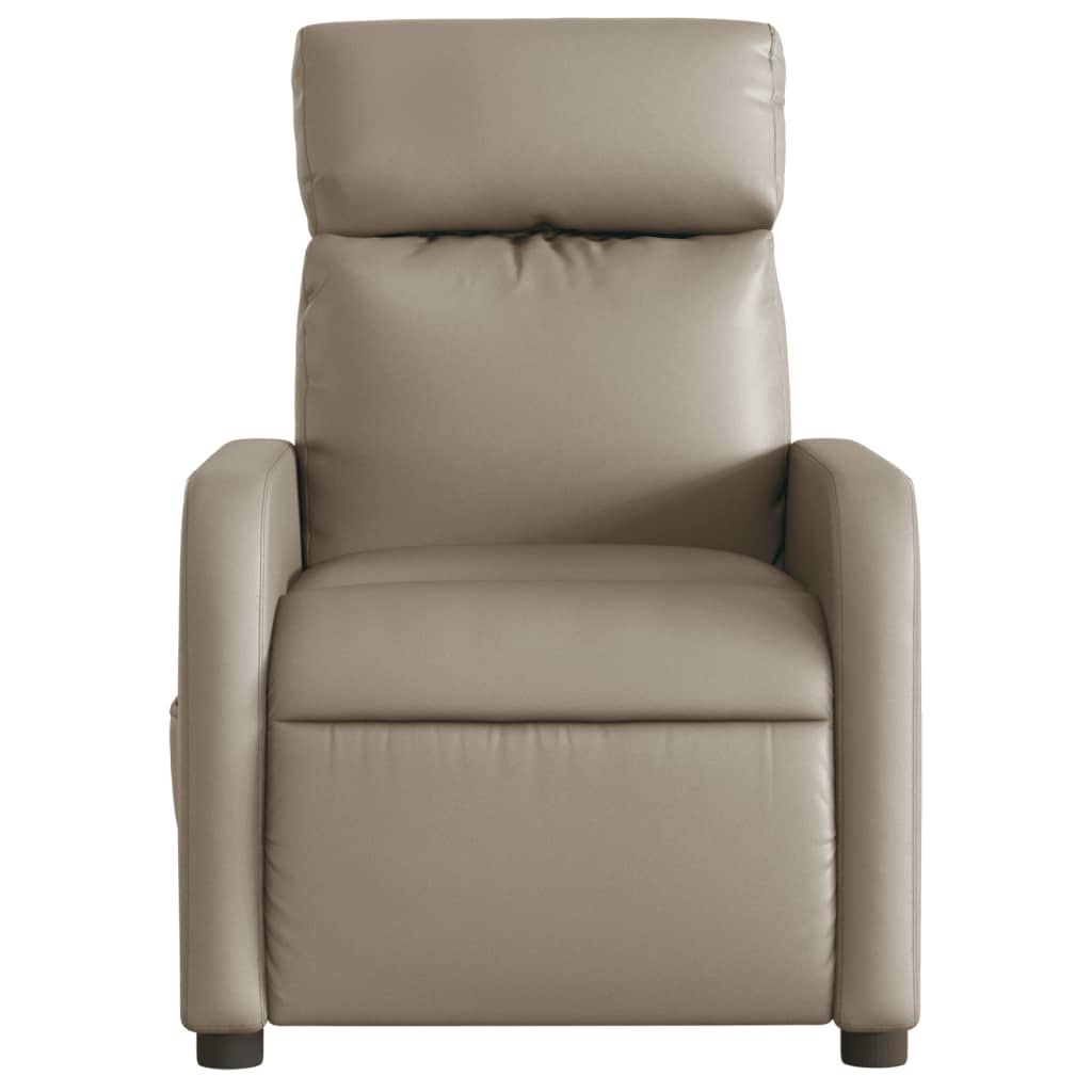 Electric Recliner Chair Cappuccino Brown Faux Leather