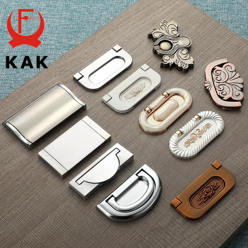 KAK Zinc Alloy Cabinet Knobs and Handles Tatami Hidden Door Handles Kitchen Handles Black Drawer Knobs Furniture Handle Hardware