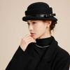 Side Cm Maillard Daughter Gold Wool Top Hat Showing Face Small French Retro Noble Elegant Bucket Hat Brown Basin Hat