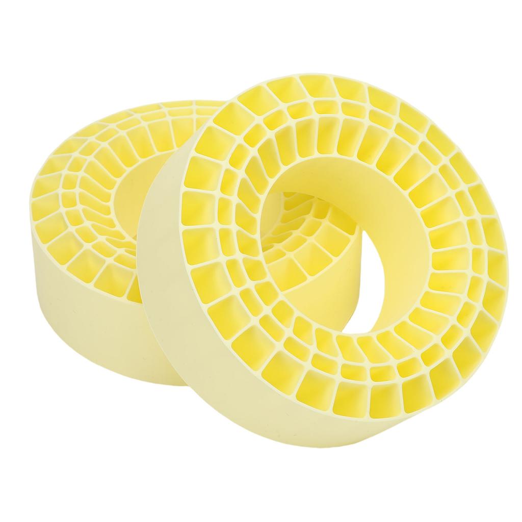 2Pcs 2.2in Silicone Tires Insert Double Layer Hollow Tires Liners for 1 10 Crawler Cars Yellow
