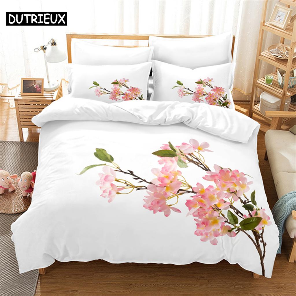 Comforter Pink Rose Queen Bedding Set Lovers Kids Bedding Digital Printing King Size Bedding Set