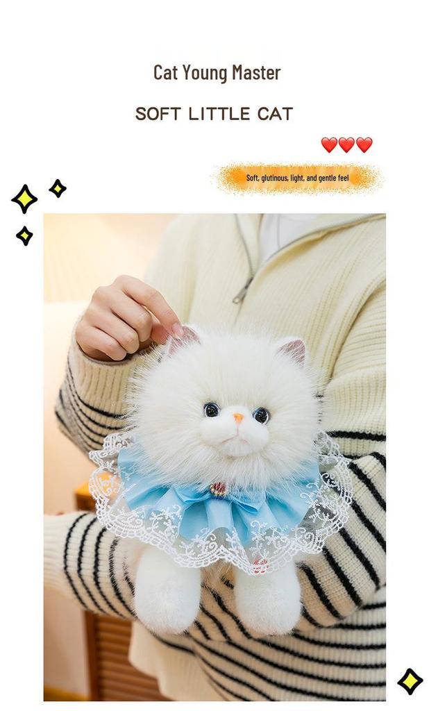 Meowing Plush Cat Doll - Cute Kitten Figurine Toy for Girls