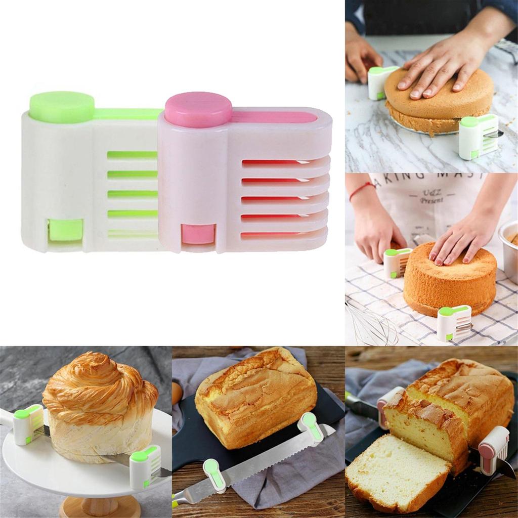 2Pcs Even Cake Slicing Leveler Bread Cutter Baking Kitchen Tools