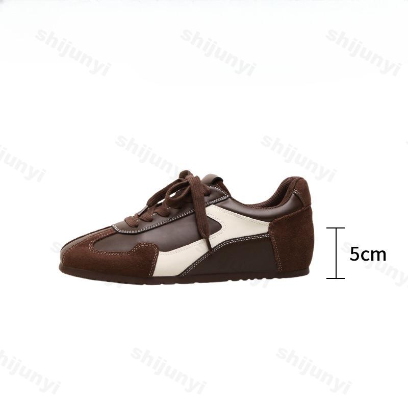 Woman Casual Sneakers Fashion Comfort Breathable Lace-up Height Increase Flat Shoes Trendy Versatile Lightweight Sport Shoes