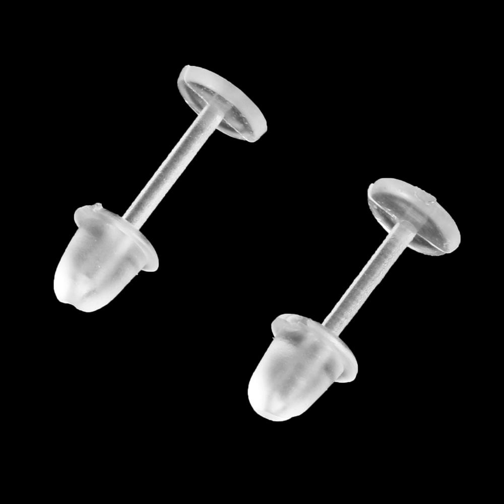 Earnuts Earrings Findings Fashion Jewelry Ear Post Nuts Plug Earring Rubber Earring Back Stoppers