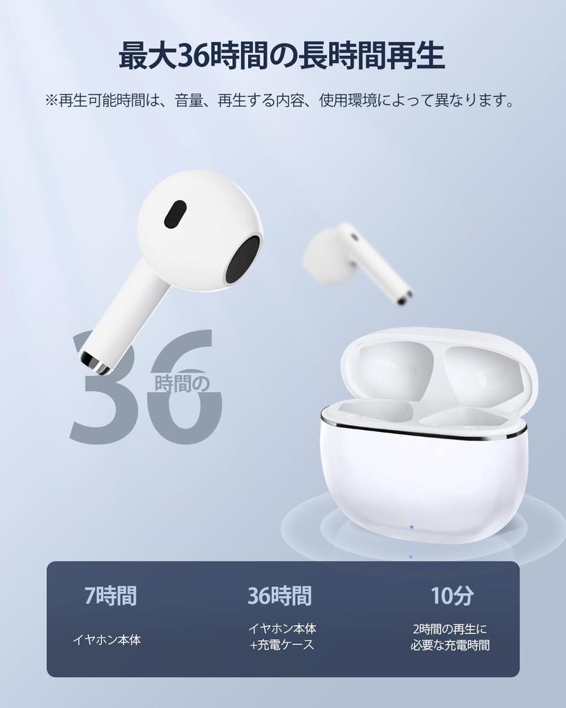 [2025 Upgraded Version] AOKIMI V12 Wireless Earbuds, Compact and Lightweight, Bluetooth Hi-Fi, Up to 36 Hours of Playtime, Cordless, ENC Noise Cancell