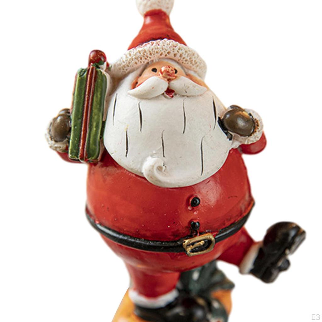 Festive Resin Santa Statue - Mini Christmas Figurines for Home Decor and Gift Giving