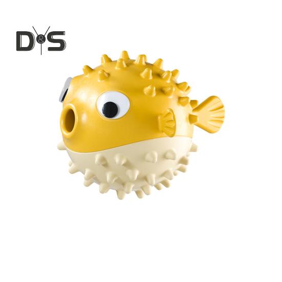 

Игрушка для собак, стакан, дырявый пищевой шарик, интерактивная моющаяся мультяшная форма рыбы, чистка зубов, товары для домашних животных, жевательная игрушка для собак жёлтый