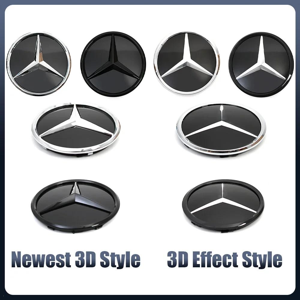 Hot Car Sticker For Mercedes Benz Silver And Black Front Grill Newest 3D Style Emblems W176 W246 W205 W212 W207 W217 W251 R231 W