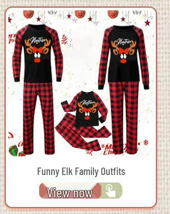 Europe & America Christmas Atmosphere Long Sleeve Pajama Set for Couples