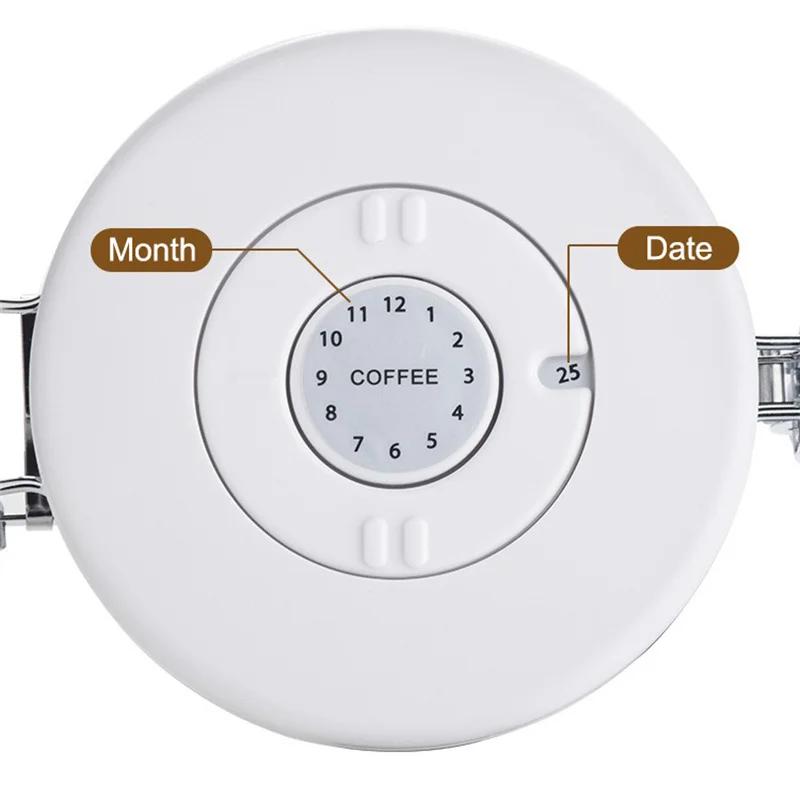 Δοχείο Καφέ από Ανοξείδωτο Ατσάλι 304 1.8L Δοχείο Αεροστεγούς Συσκευασίας για Κόκκους Καφέ Δοχείο Αποθήκευσης Καφέ Τσαγιού για Κόκκους Ξηρούς Καρπούς Δοχεία Αεροστεγούς Συσκευασίας για Δημητριακά