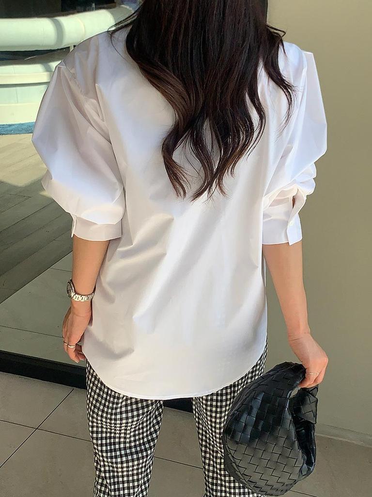 Korean Chic Stylish Women's Loose-Fit Shirt - Spring/Autumn Trendy BF Lazy Style