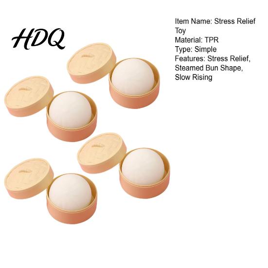 Stress Relief Gadget 1/2/3/4Pcs Simulated Dough Ball Toy with Steamer Steamed Bun Squeeze Adult Fidget Sensory Slow Rising Dumpling Hand Reliever