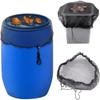 2Pcs Mesh Cover for Rain Bucket, 37.4in Water Collection Bucket Mesh Cover, Rain Bucket Netting with Drawstring, Tank Protector Screen for Keep