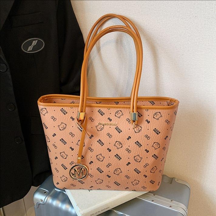 Wucifang Bags Women's Brown Stylish Large-Capacity Tote Bag New Versatile Shoulder Bag