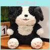 Border Adorable Collie Plush Doll With Scarf Decoration For Kids Play And Gift
