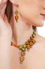 Handmade Terracotta Jewelry Set: Dangle Necklace & Earrings