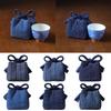 Thickned Teacup Storage Bag Blue Protective Bag Chinese Style Organizier Bag  Tea Supplies
