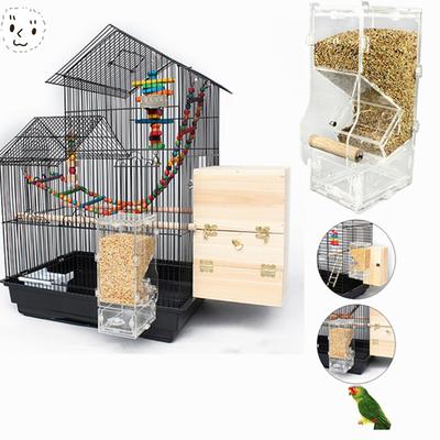 Jimiy Clear Acrylic Seed No Mess Bird Feeder Parrot Canary
